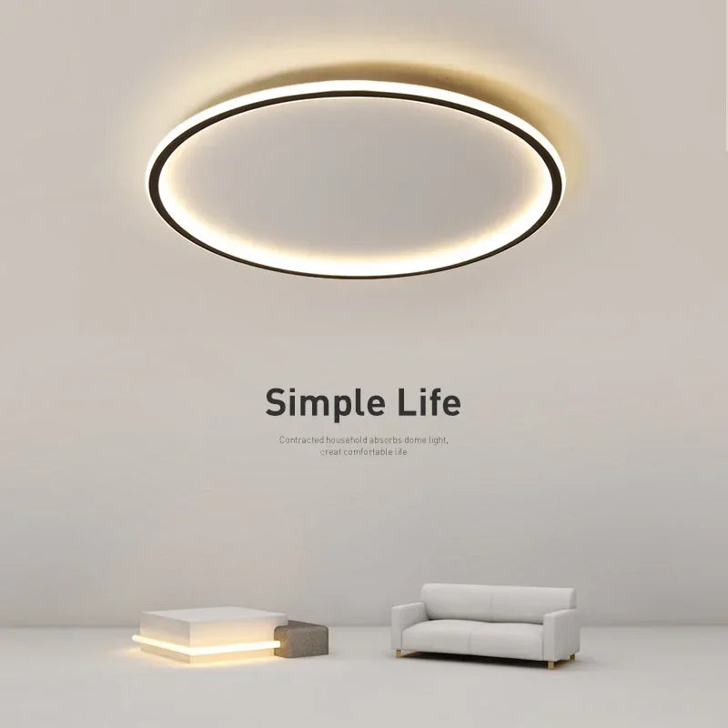 Lámpara de techo LED regulable SkagaNova, de aluminio y acrílico de estilo escandinavo