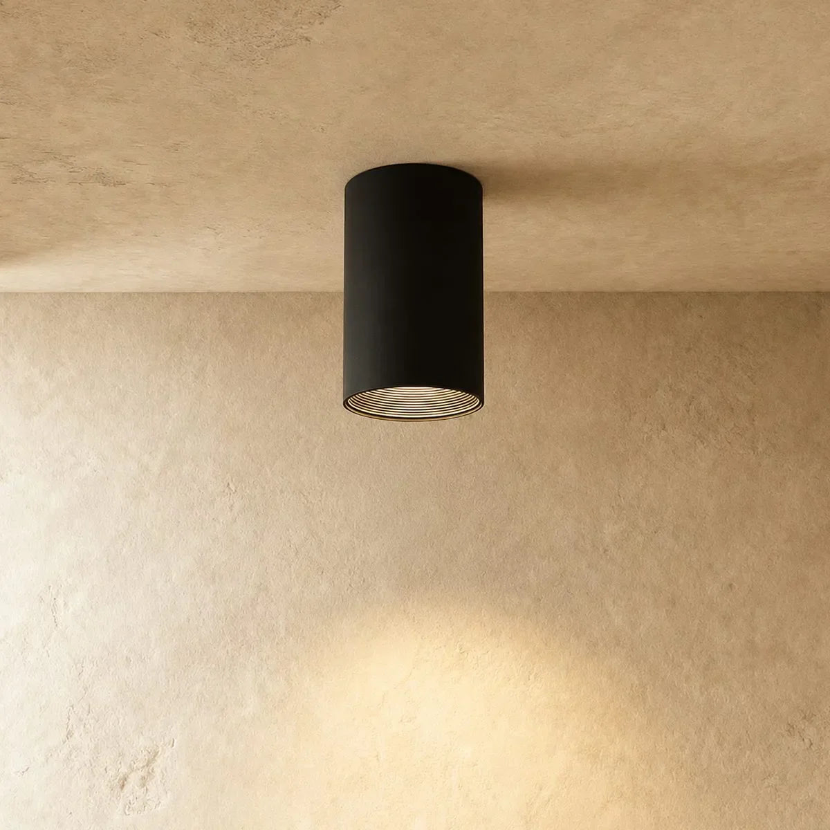 AuroraRidge LED Cylindrical Ceiling Downlight Black Finish