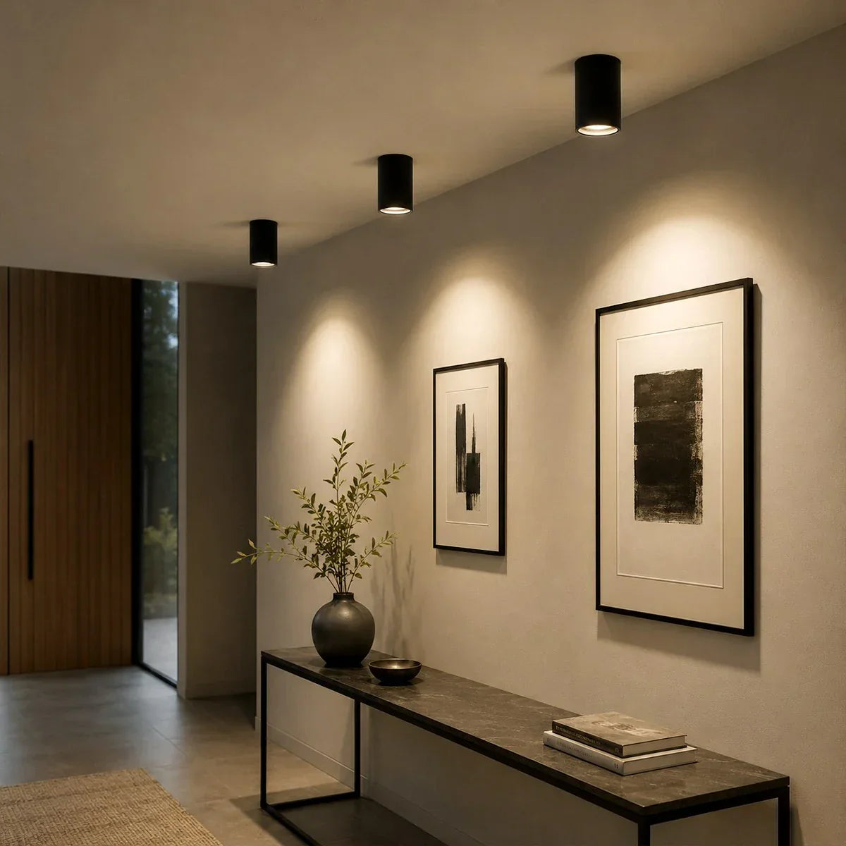 AuroraRidge LED Cylindrical Ceiling Downlight Black Finish