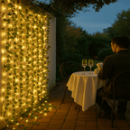 Elegant green LED leaf-shaped string lights (battery operated) - Fioriscas