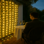 Elegant green LED leaf-shaped string lights (battery operated) - Fioriscas