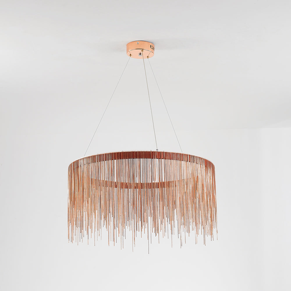 Arisha Tassel Chain Art Deco Pendant Light Silver/Gold Living Room/Hall | Fioriscas
