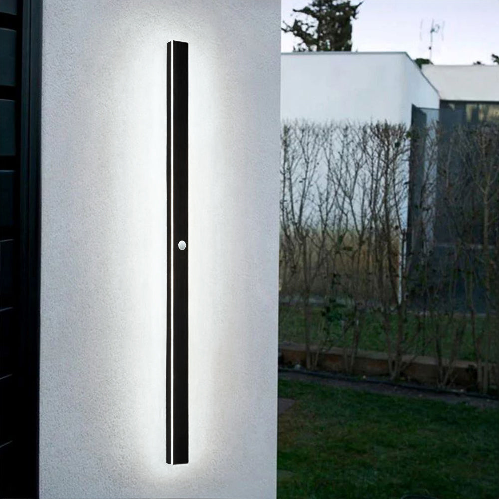 Elegante aplique de parede preto, luz LED Nyx para paredes exteriores