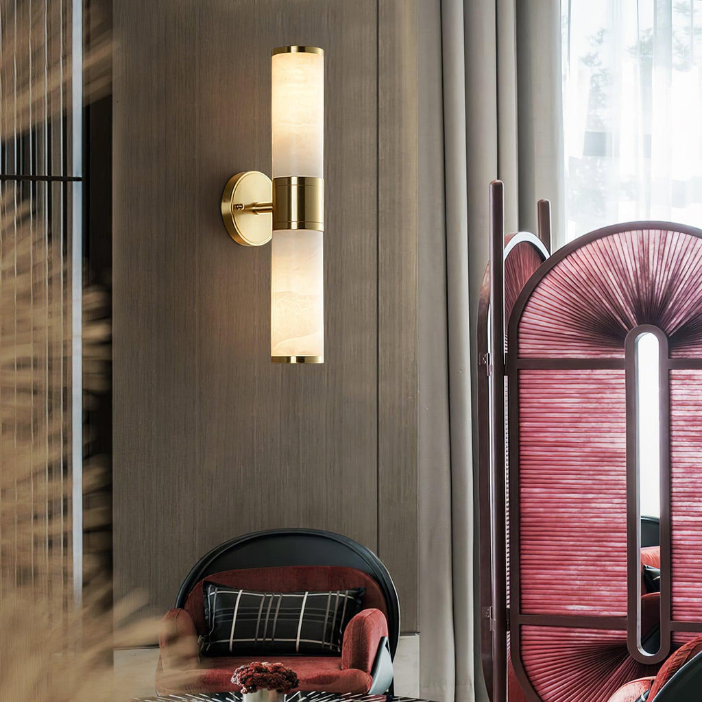 Kaia Minimalist Alabaster Wall Lamp | Fioriscas