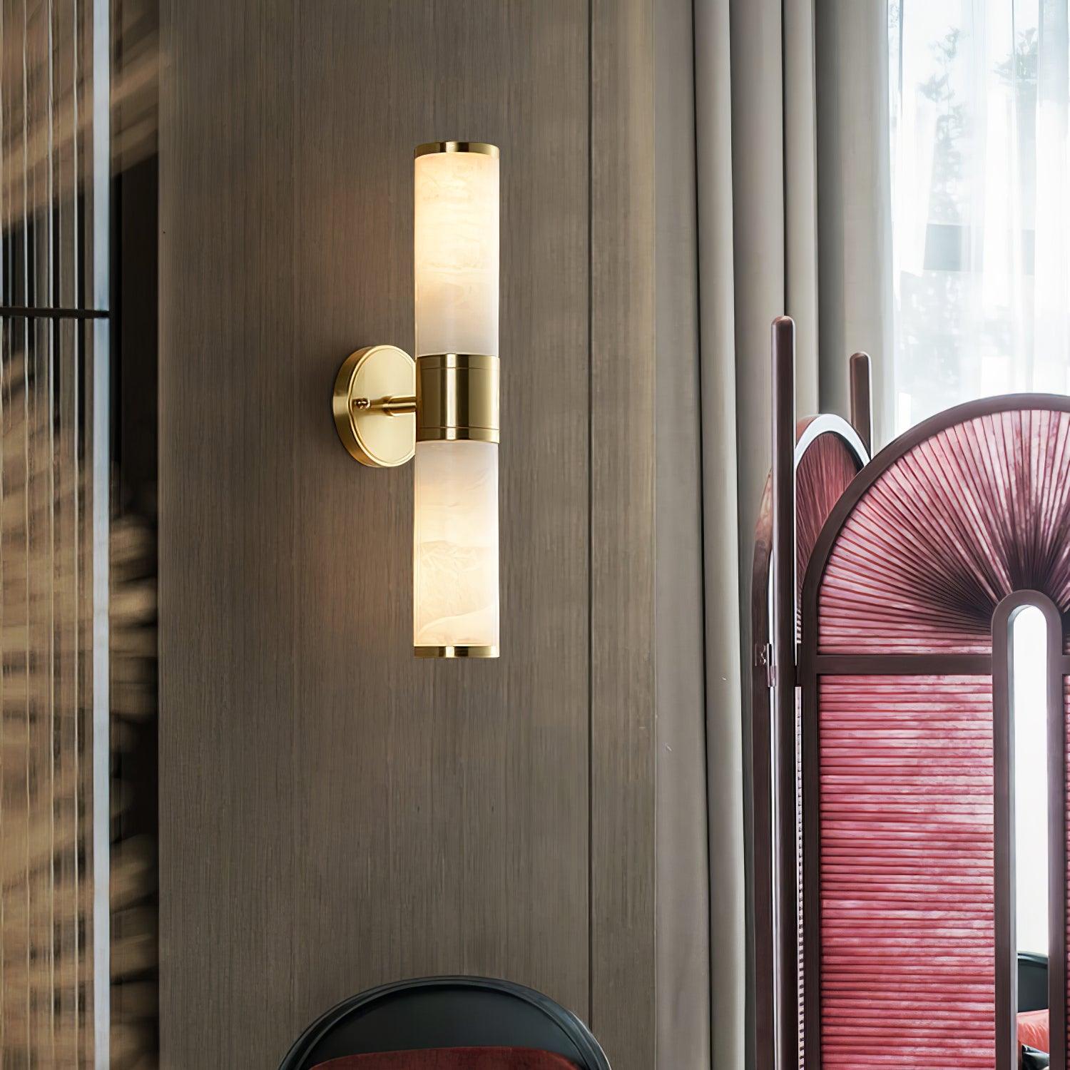 Kaia Minimalist Alabaster Wall Lamp | Fioriscas
