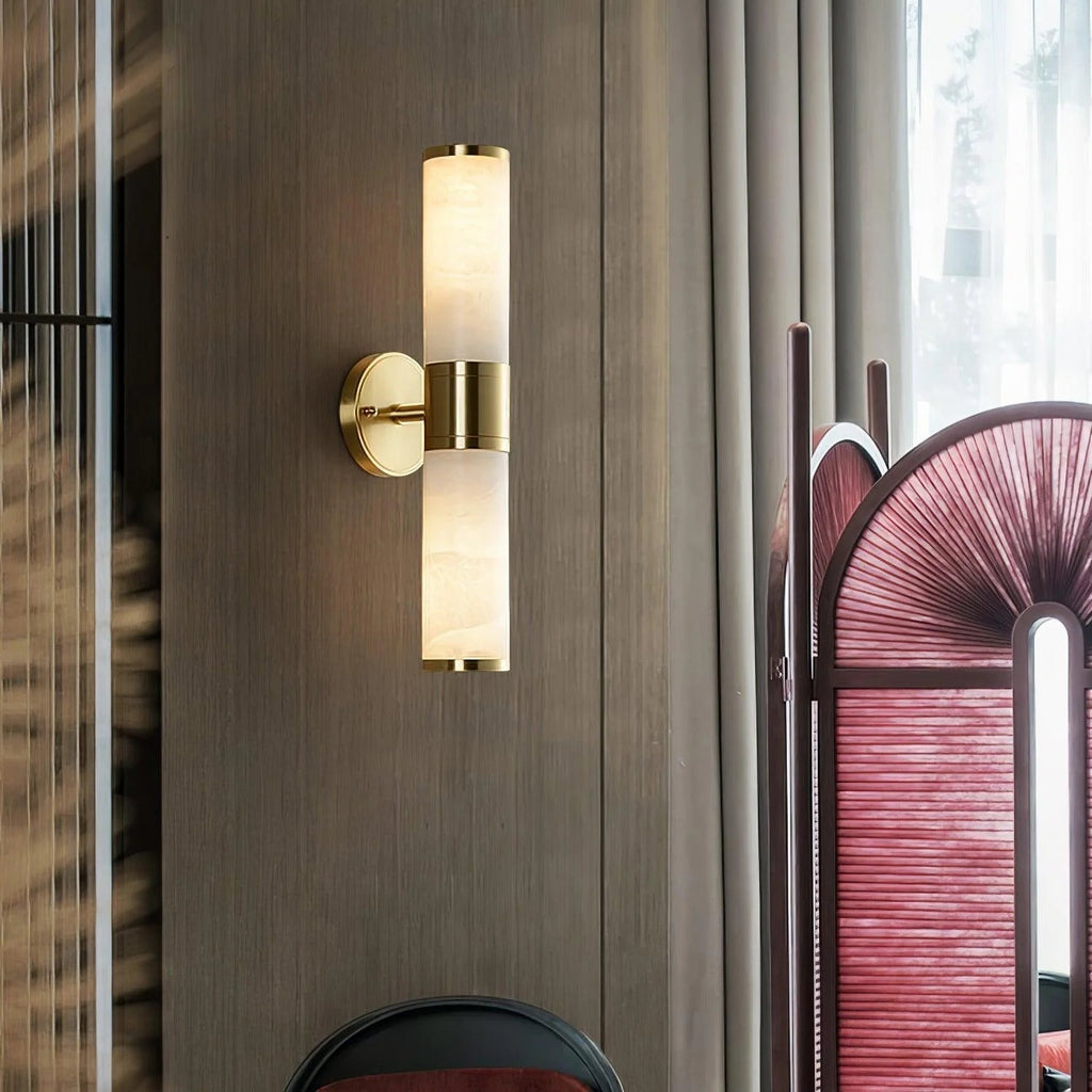 Kaia Minimalist Alabaster Wall Lamp | Fioriscas