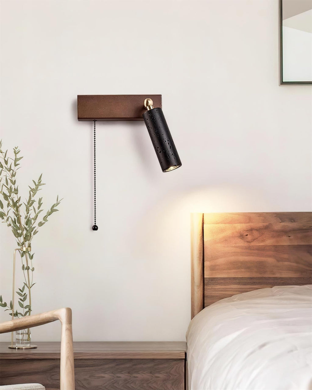 Ritta  Wall Lamp Black Travertine Spotlight | Fioriscas