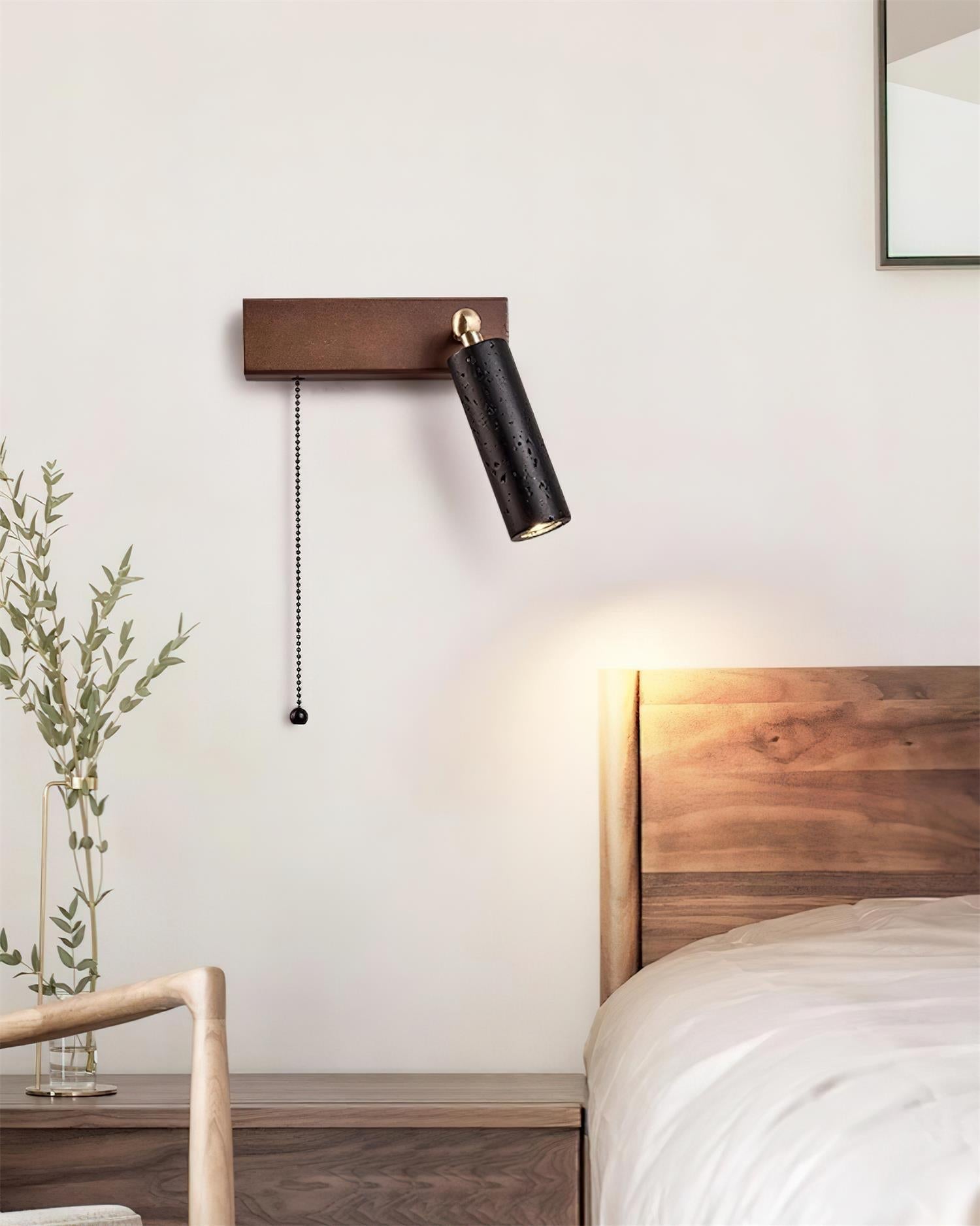 Ritta  Wall Lamp Black Travertine Spotlight | Fioriscas