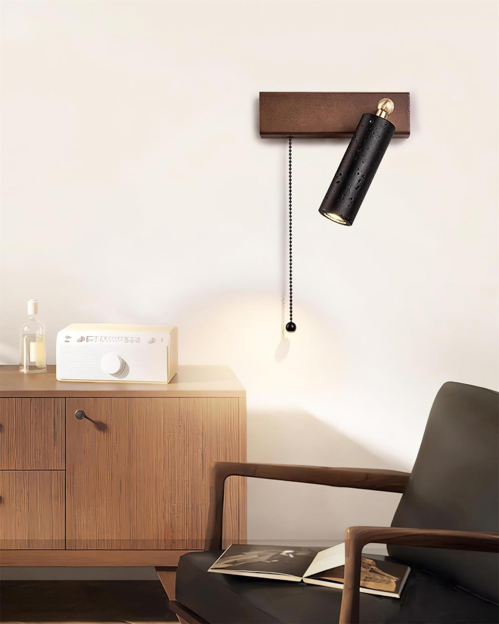 Ritta  Wall Lamp Black Travertine Spotlight | Fioriscas