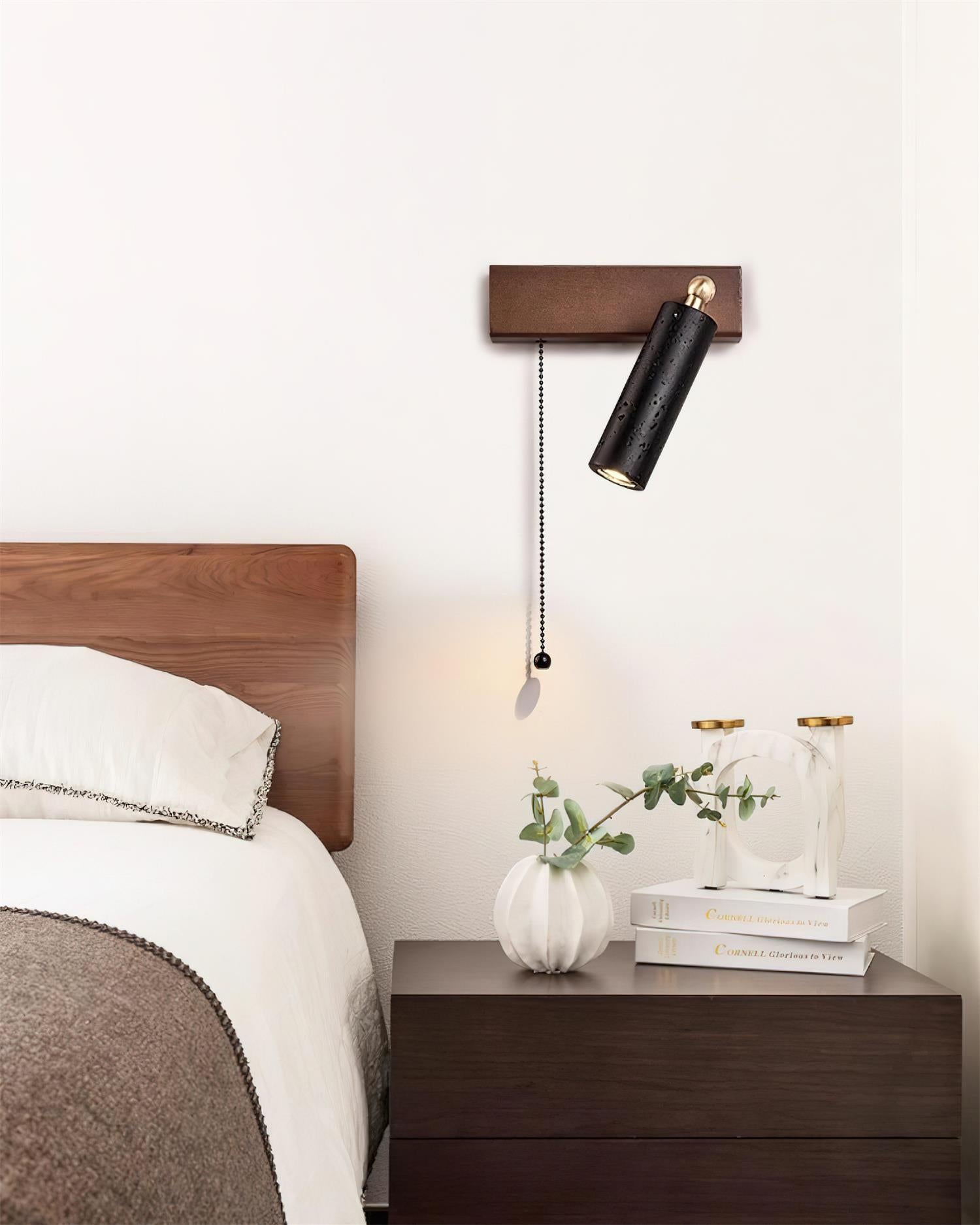 Ritta  Wall Lamp Black Travertine Spotlight | Fioriscas