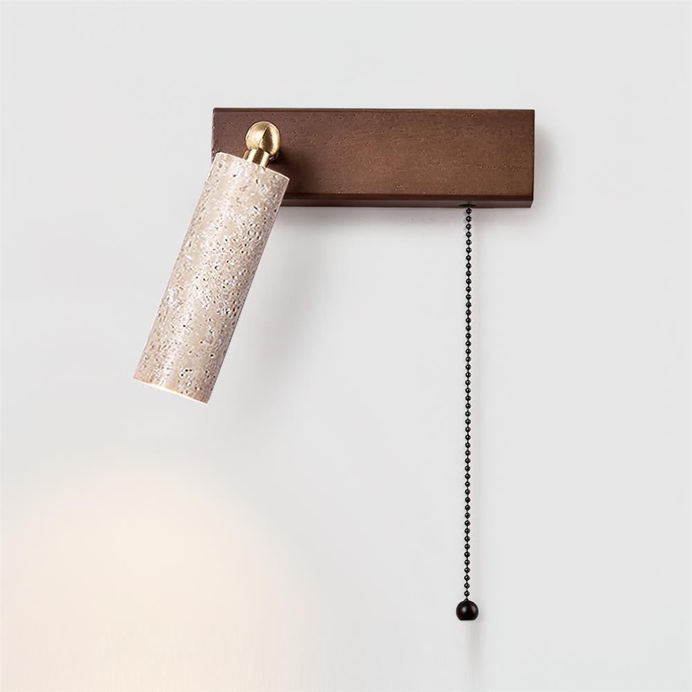 Ritta  Wall Lamp Black Travertine Spotlight | Fioriscas