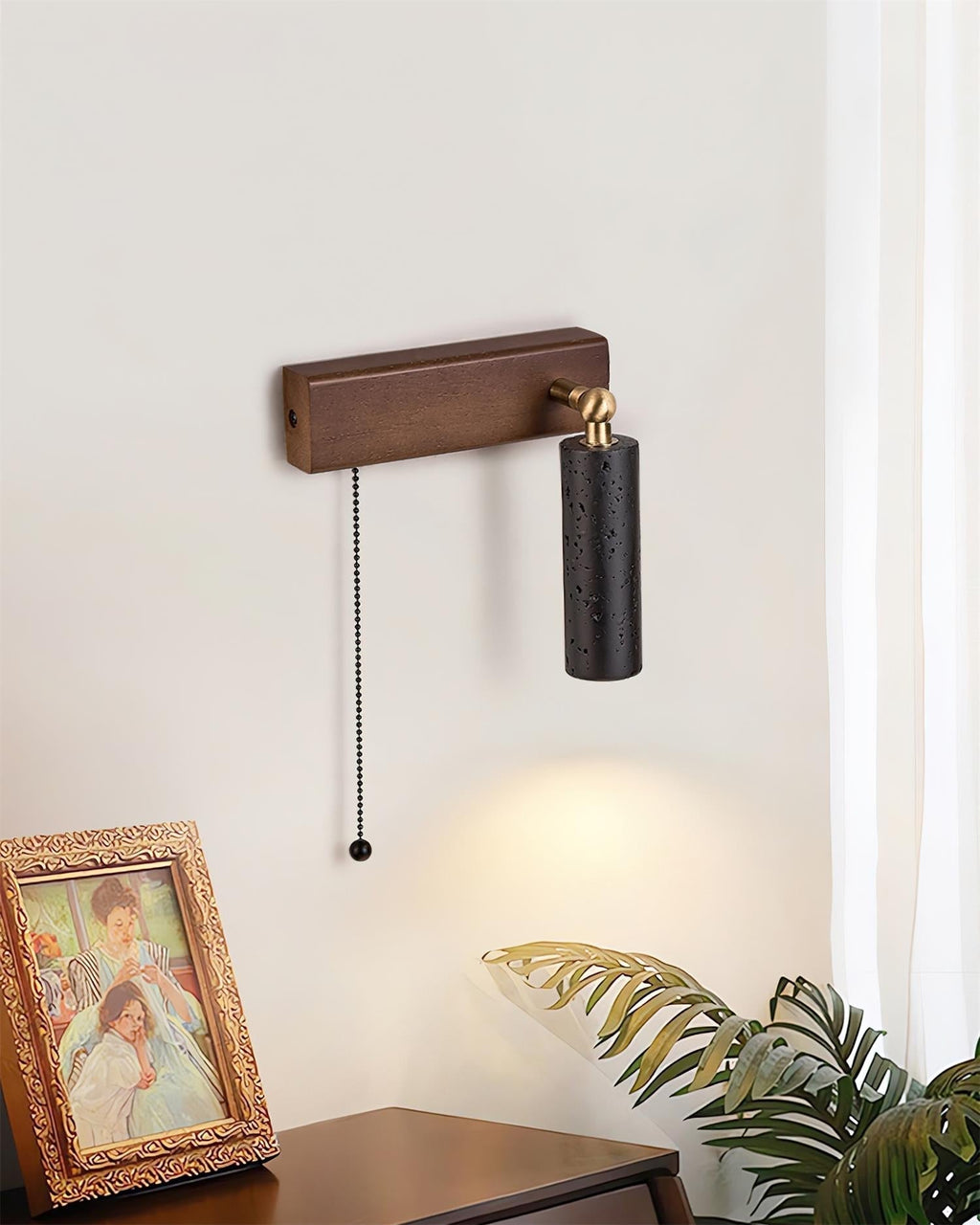 Ritta  Wall Lamp Black Travertine Spotlight | Fioriscas