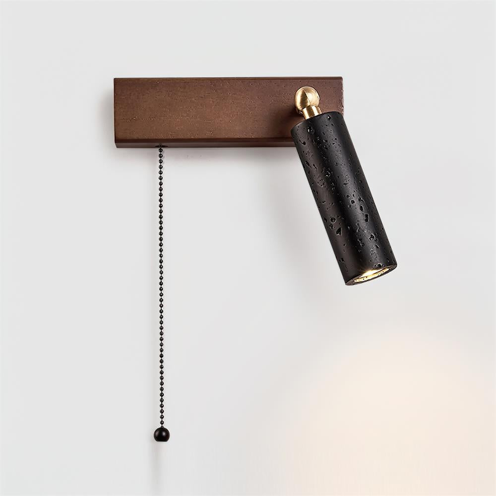 Ritta  Wall Lamp Black Travertine Spotlight | Fioriscas