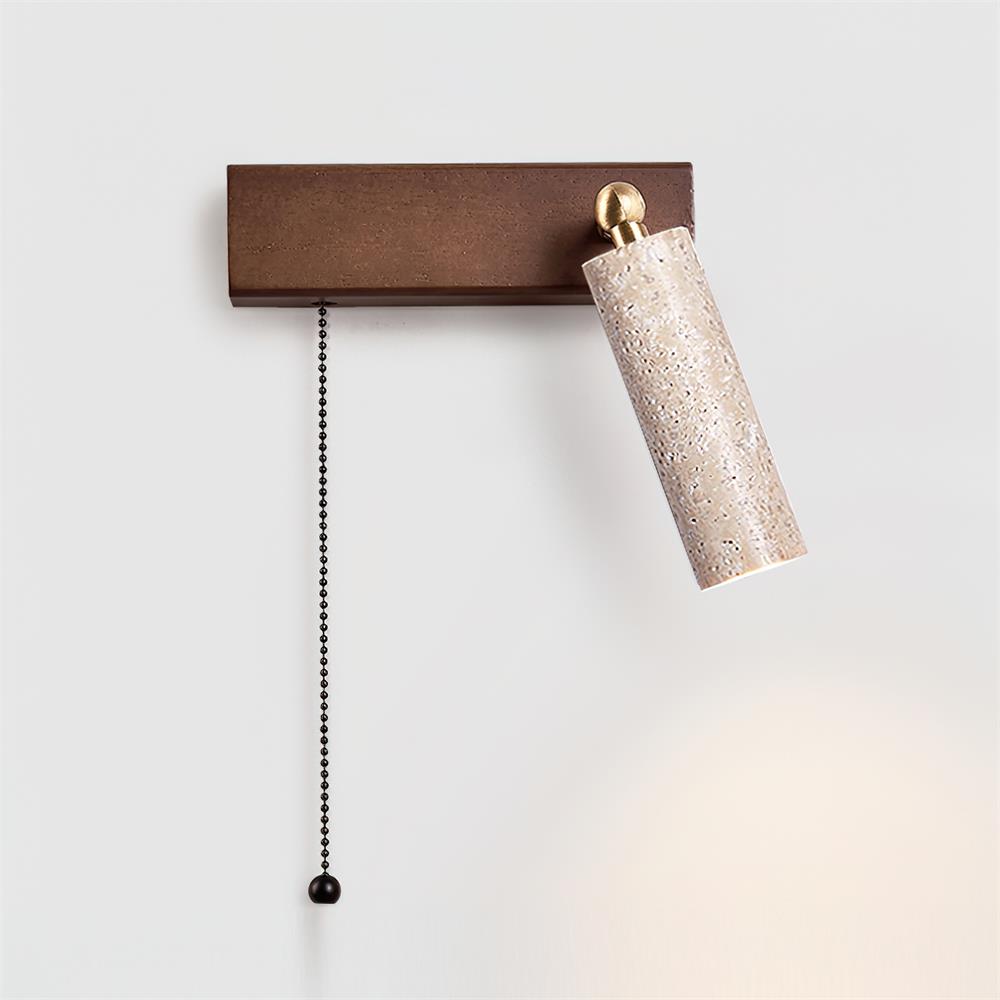 Ritta  Wall Lamp Black Travertine Spotlight | Fioriscas