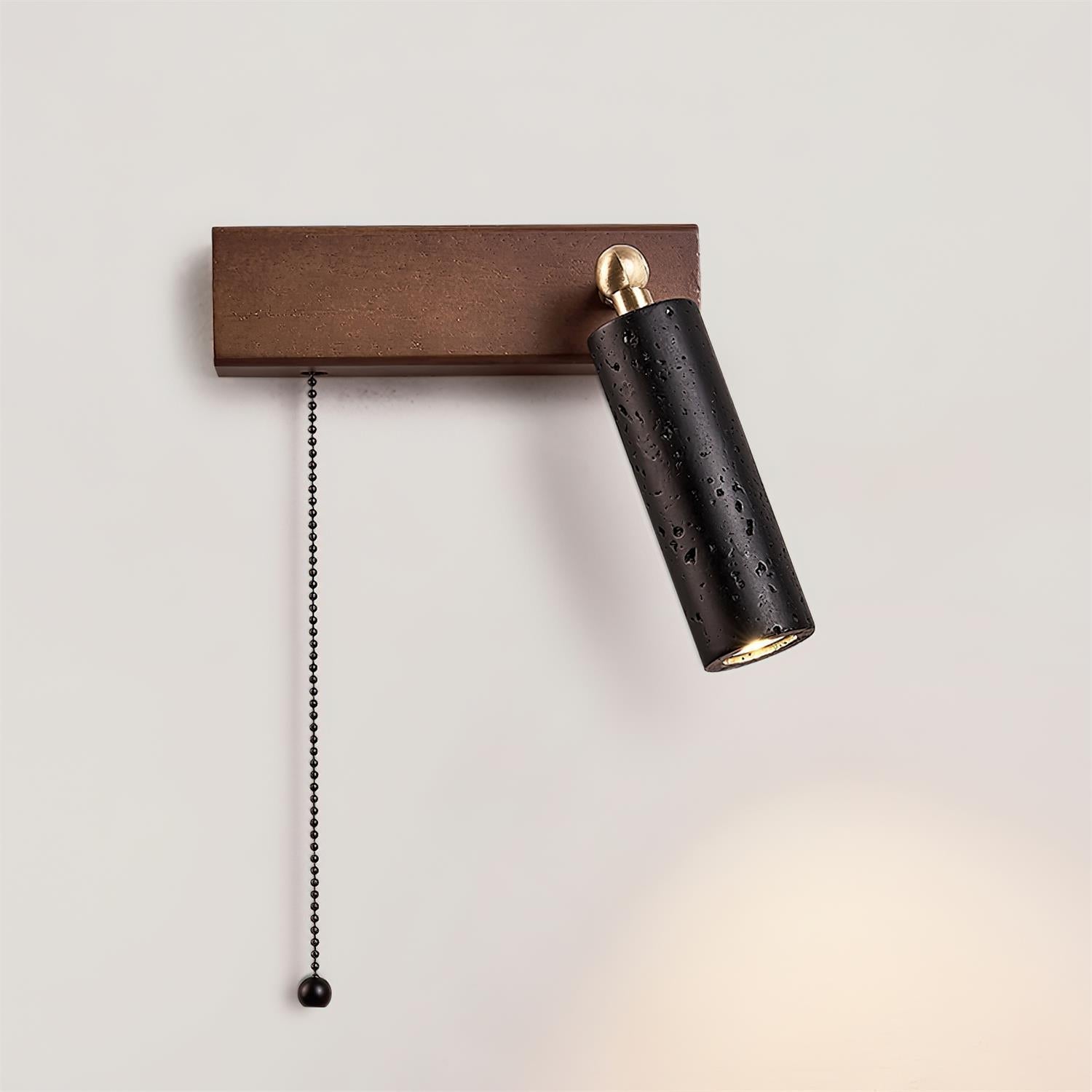 Ritta  Wall Lamp Black Travertine Spotlight | Fioriscas
