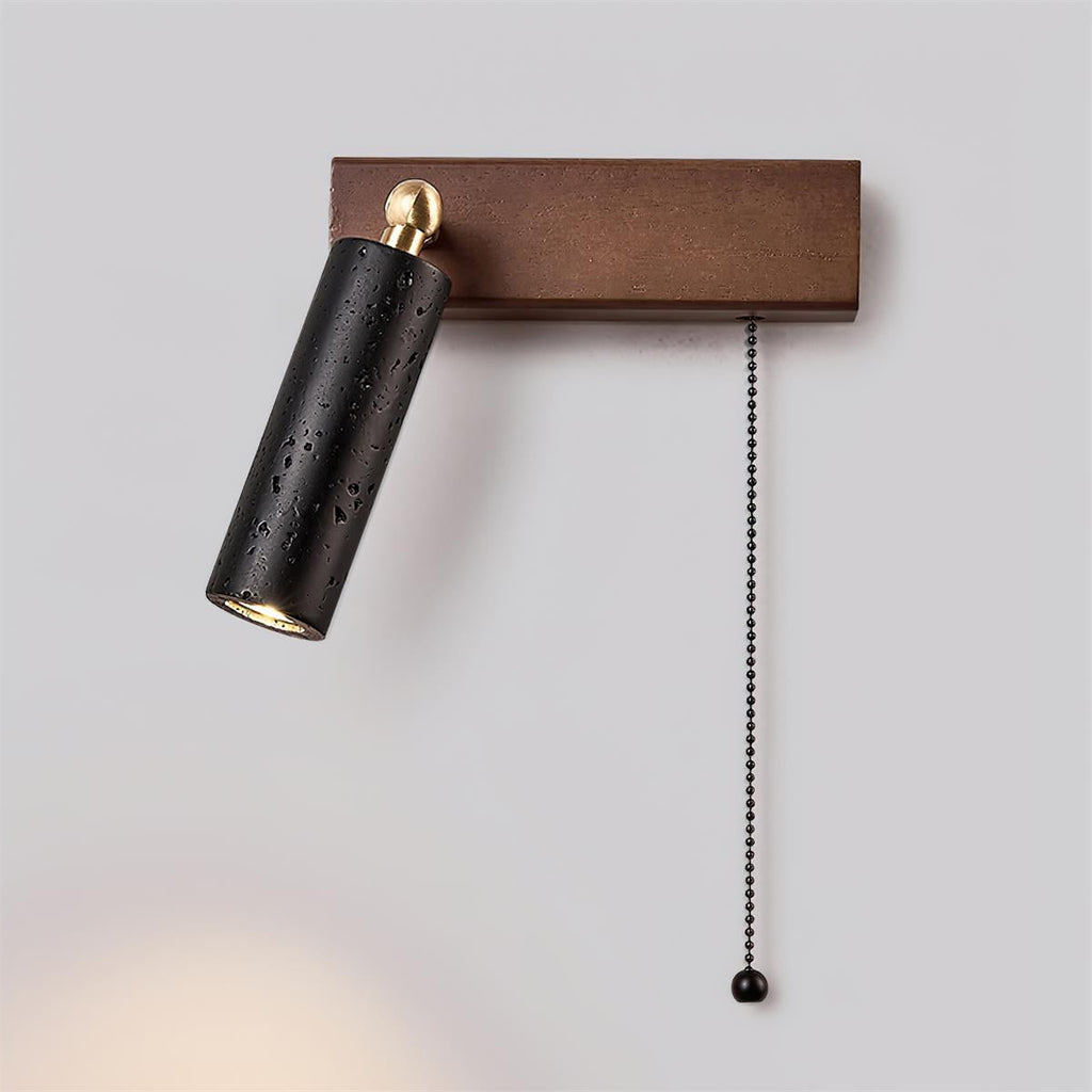 Ritta  Wall Lamp Black Travertine Spotlight | Fioriscas