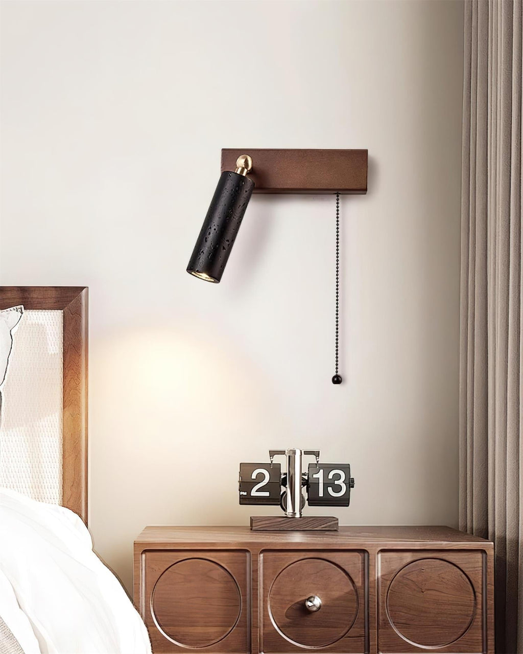 Ritta  Wall Lamp Black Travertine Spotlight | Fioriscas