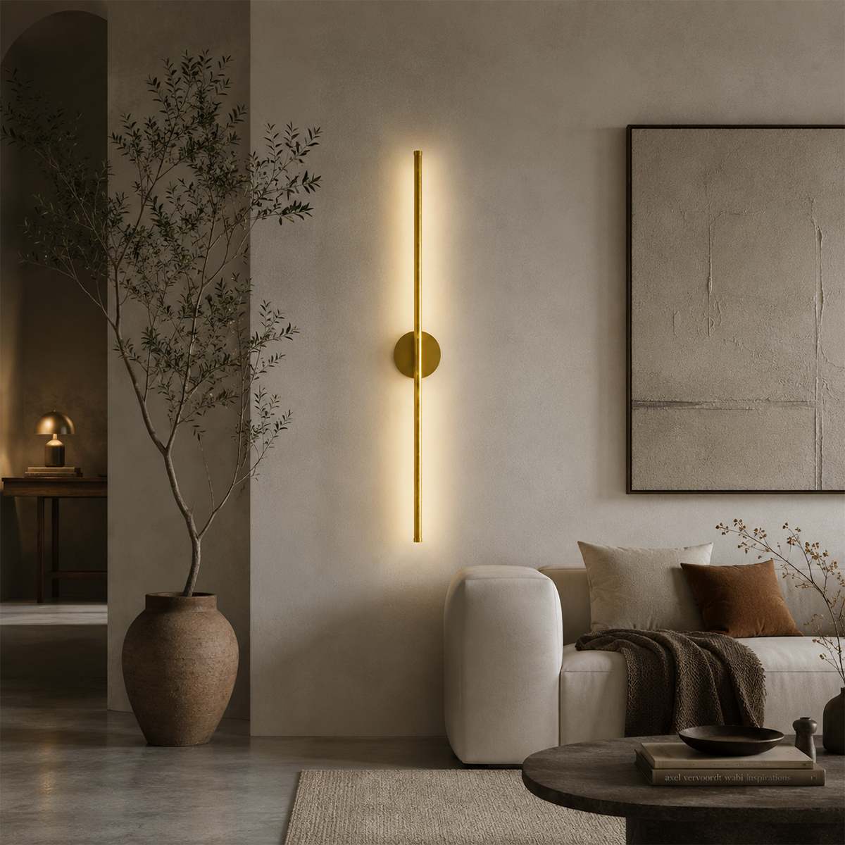 מנורת קיר LED צינור Opaline מאלומיניום לאווירה מודרנית