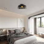 Handgefertigte Glasdeckenleuchte, nordisches Lumenweave-Design mit mehreren Ebenen