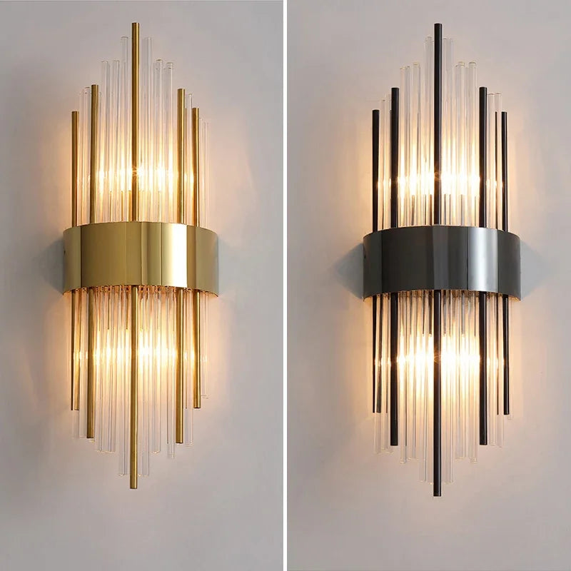 Aurelle Valen Crystal-Accent Wall Sconce, Black or Gold, 5 Styles