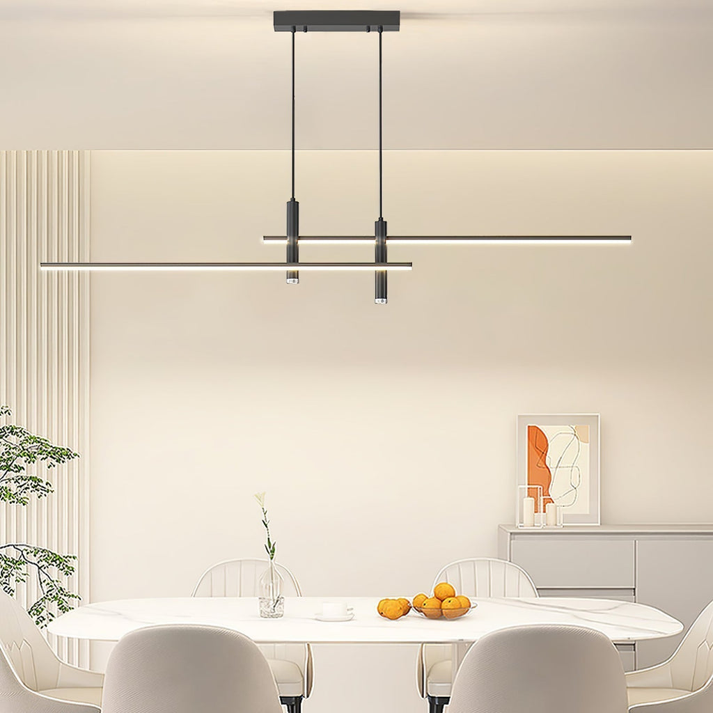 Pendant Light With A Linear Silhouette, Nexa LED Dining Fixture