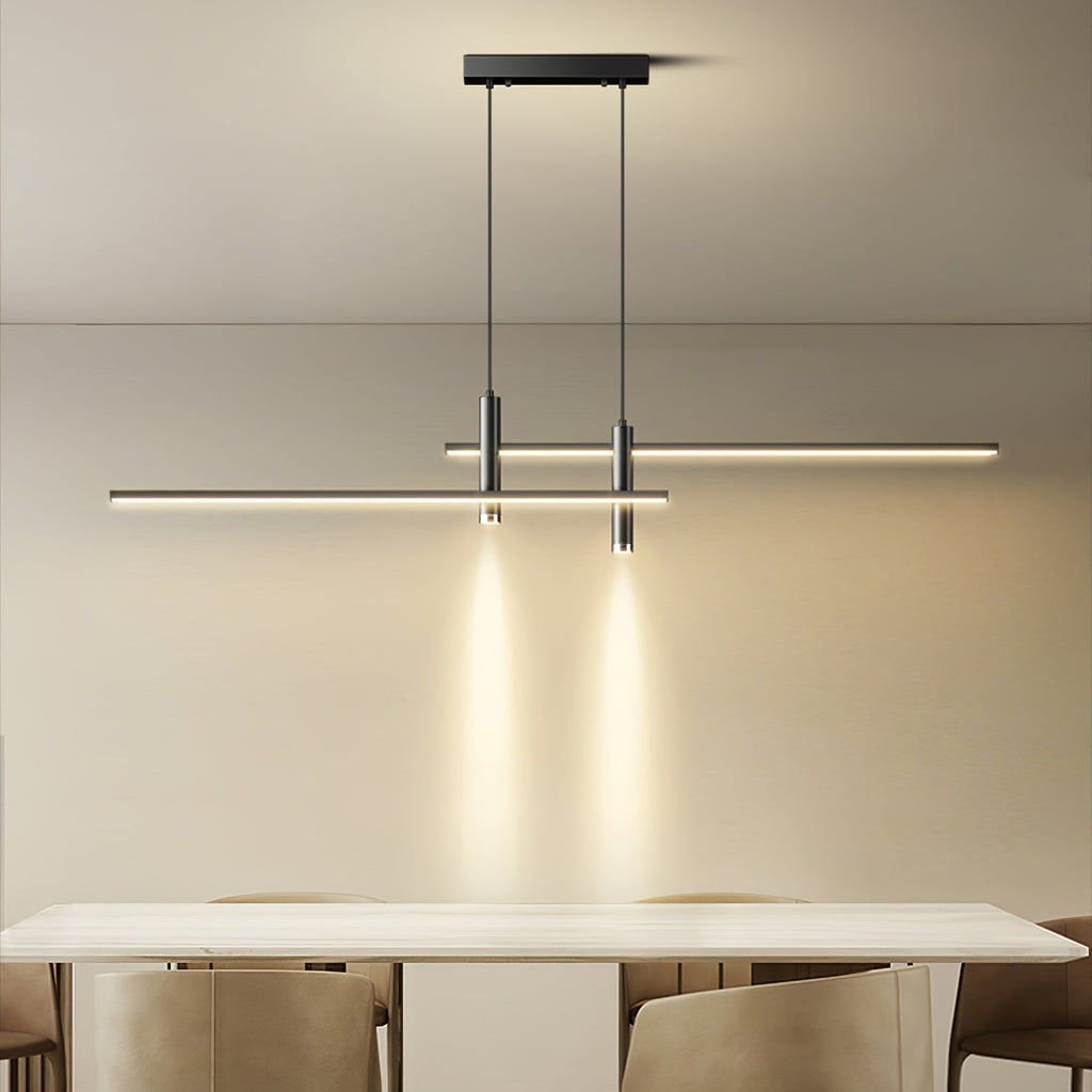 Pendant Light With A Linear Silhouette, Nexa LED Dining Fixture