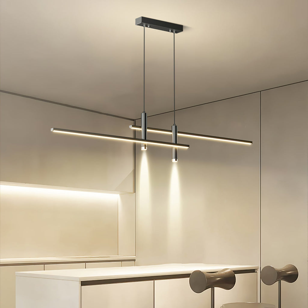 Pendant Light With A Linear Silhouette, Nexa LED Dining Fixture