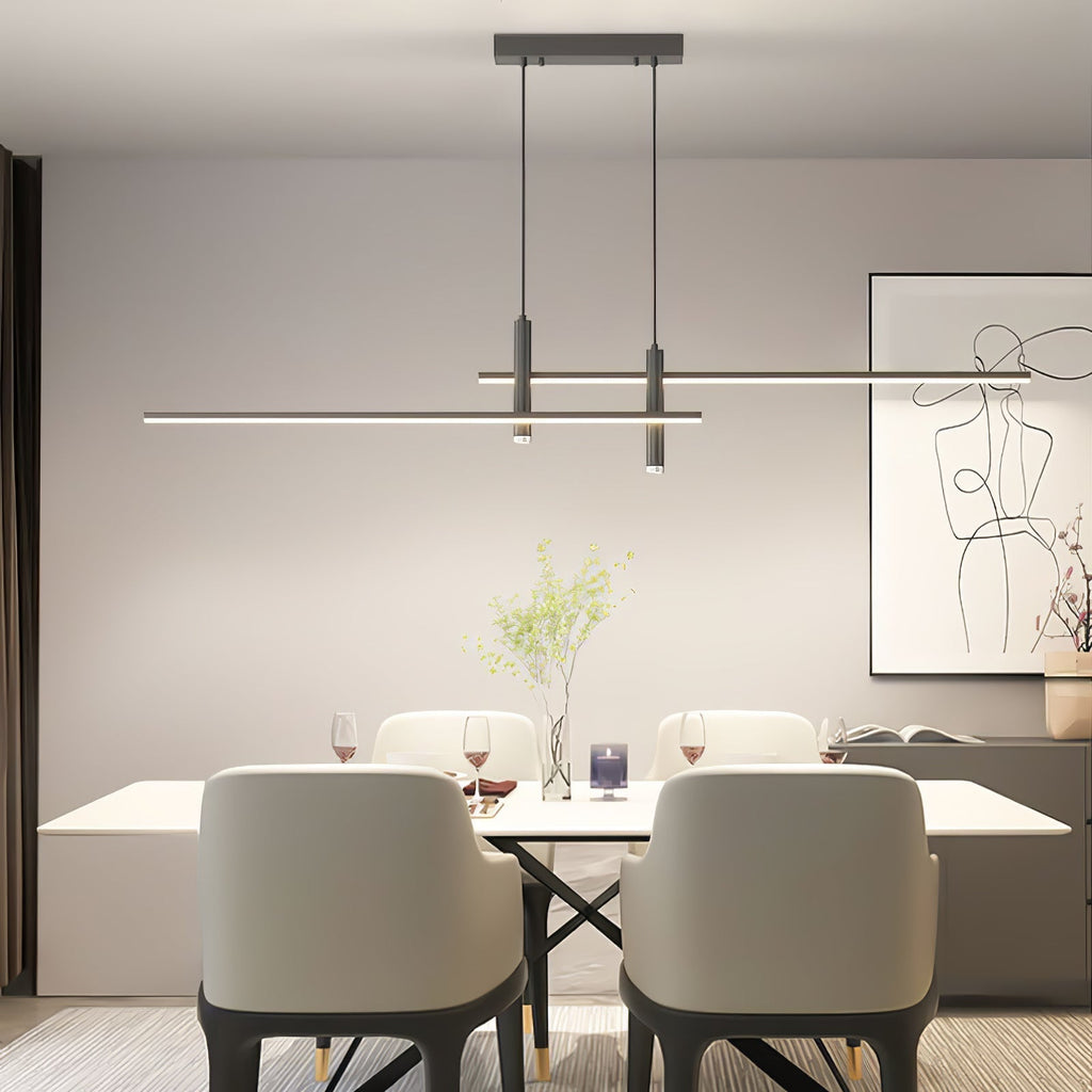 Pendant Light With A Linear Silhouette, Nexa LED Dining Fixture