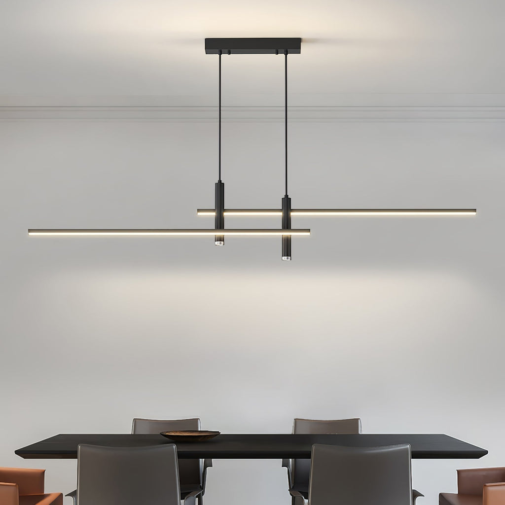 Pendant Light With A Linear Silhouette, Nexa LED Dining Fixture