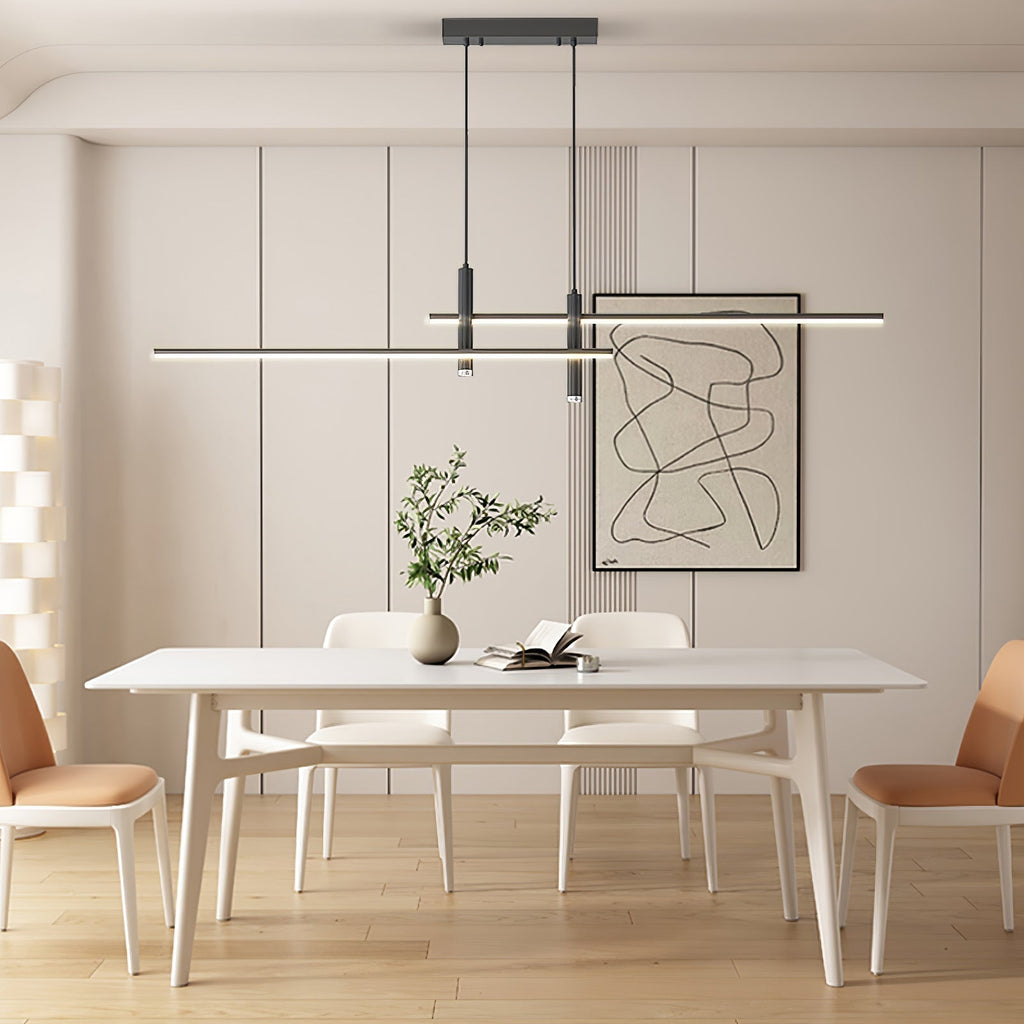 Pendant Light With A Linear Silhouette, Nexa LED Dining Fixture