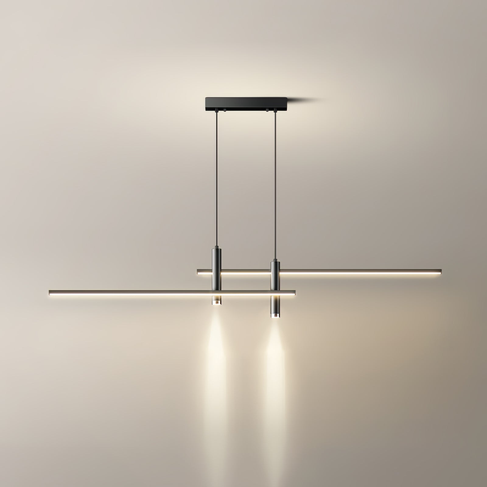 Pendant Light With A Linear Silhouette, Nexa LED Dining Fixture