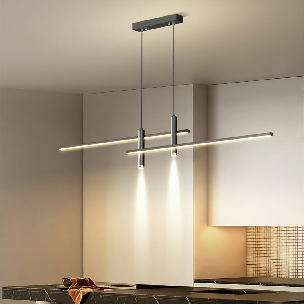 Pendant Light With A Linear Silhouette, Nexa LED Dining Fixture