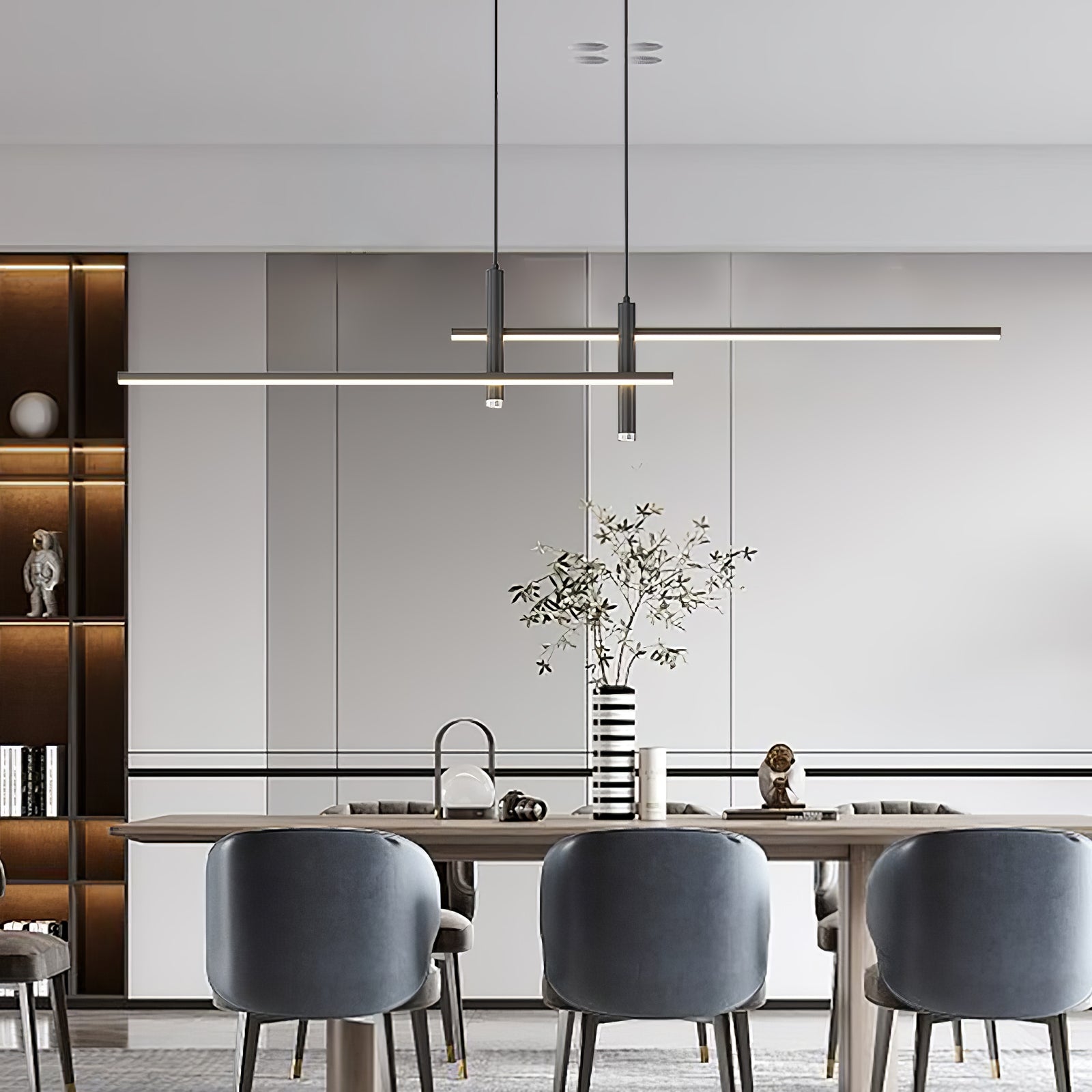 Pendant Light With A Linear Silhouette, Nexa LED Dining Fixture