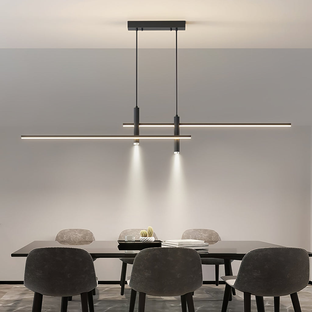 Pendant Light With A Linear Silhouette, Nexa LED Dining Fixture