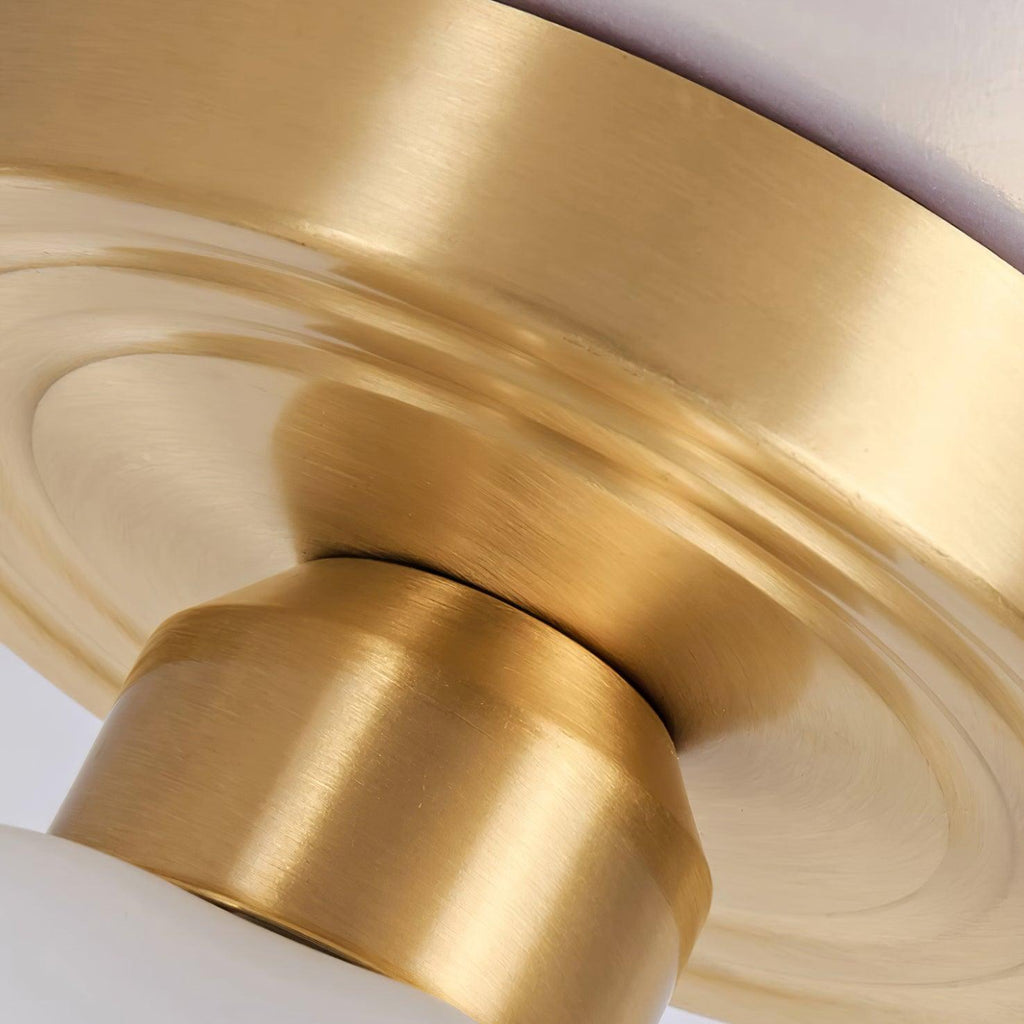 Avelin Brass Base and Opal Glass Flush Mount Ceiling Light | Fioriscas