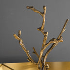 Marble Base Table Lamp With Black & Brass Shade, Crystal Accents