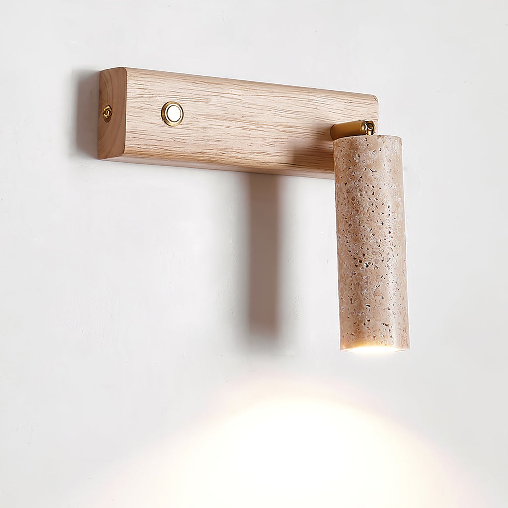 Ornoria Cylindrical Travertine Wall Light SpotLight | Fioriscas