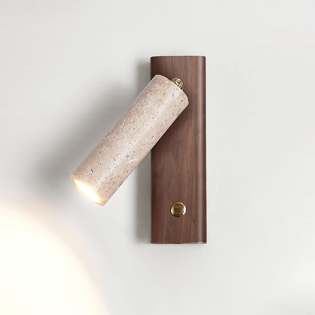 Ornoria Cylindrical Travertine Wall Light SpotLight | Fioriscas