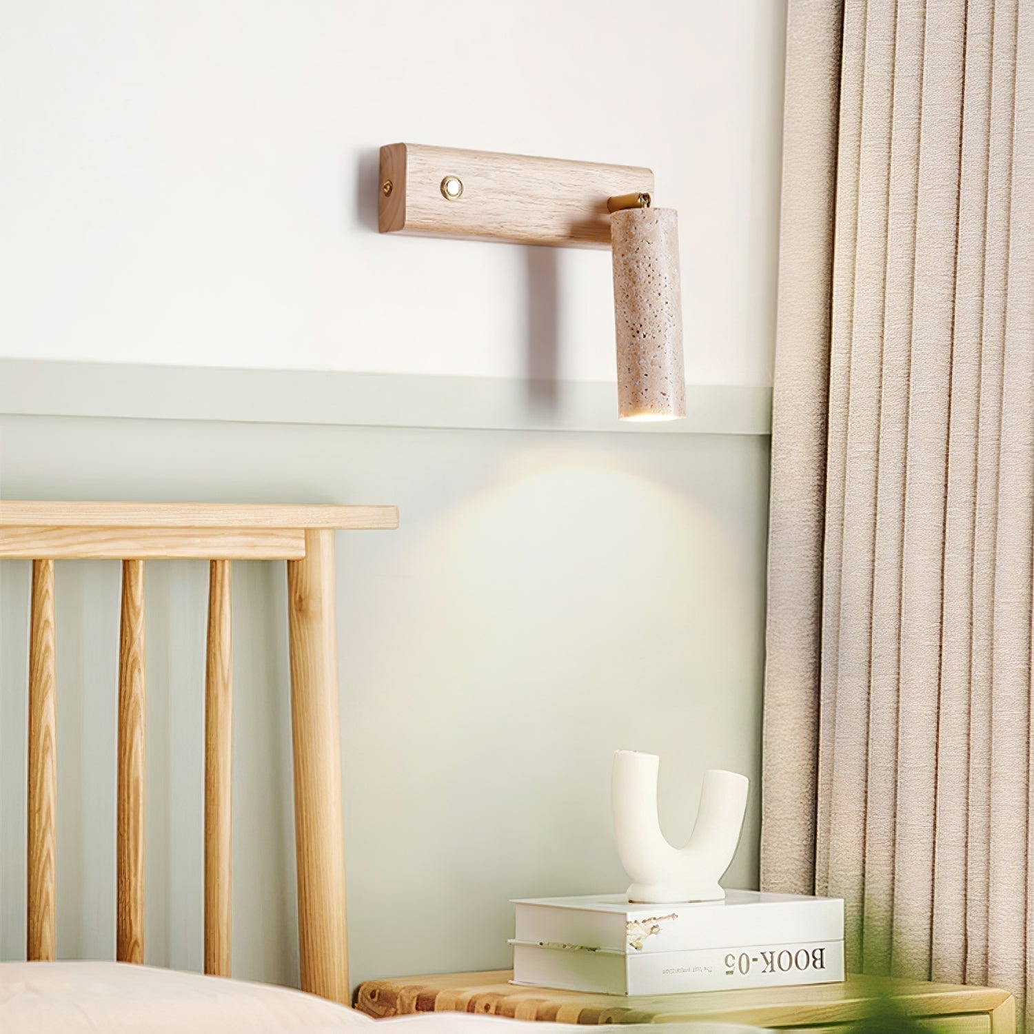 Ornoria Cylindrical Travertine Wall Light SpotLight | Fioriscas