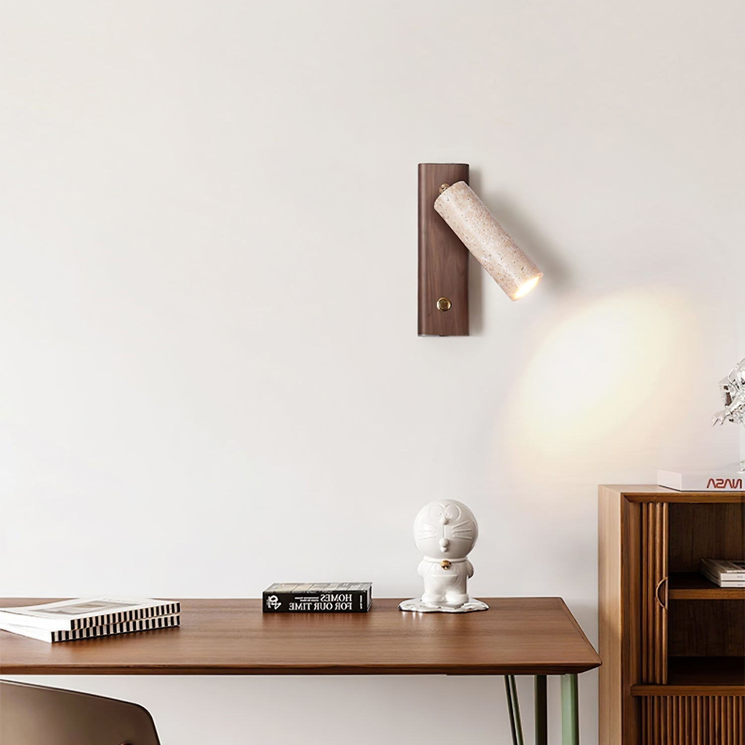Ornoria Cylindrical Travertine Wall Light SpotLight | Fioriscas