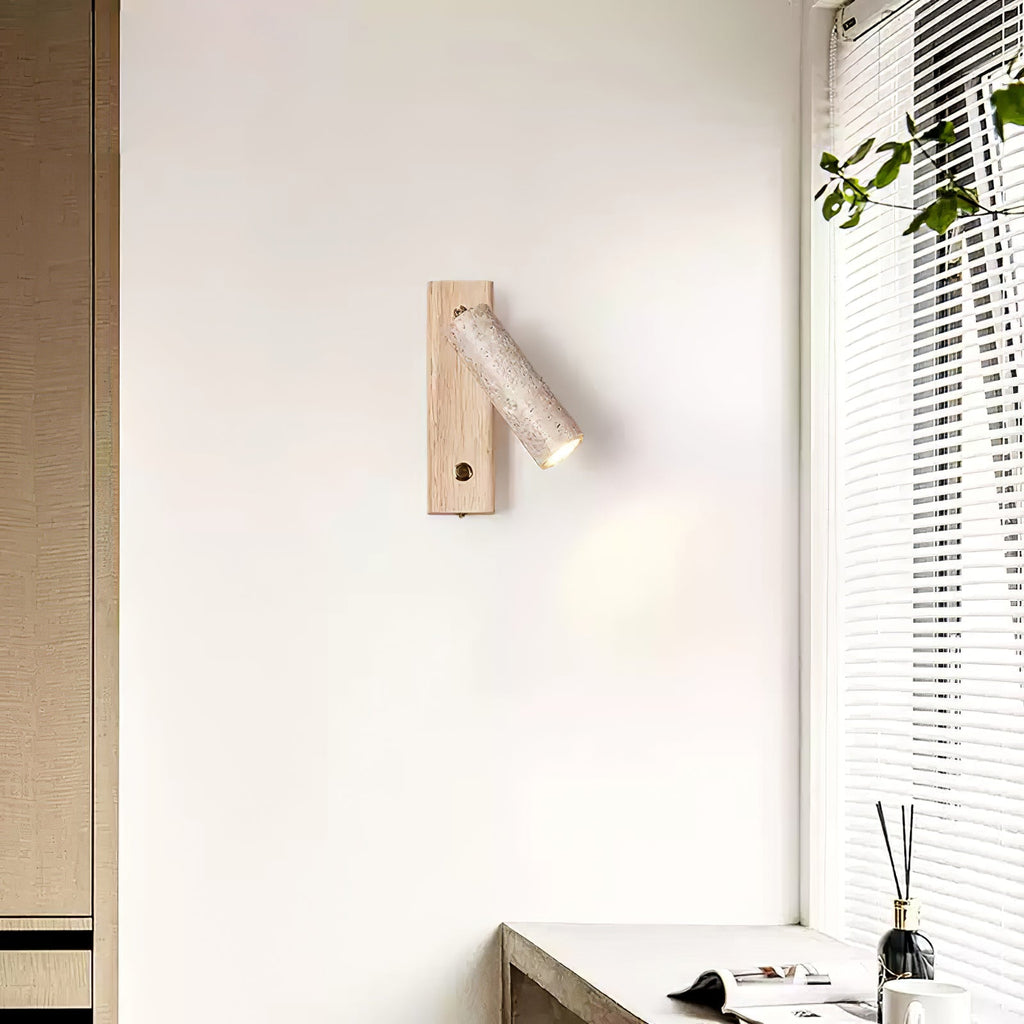Ornoria Cylindrical Travertine Wall Light SpotLight | Fioriscas