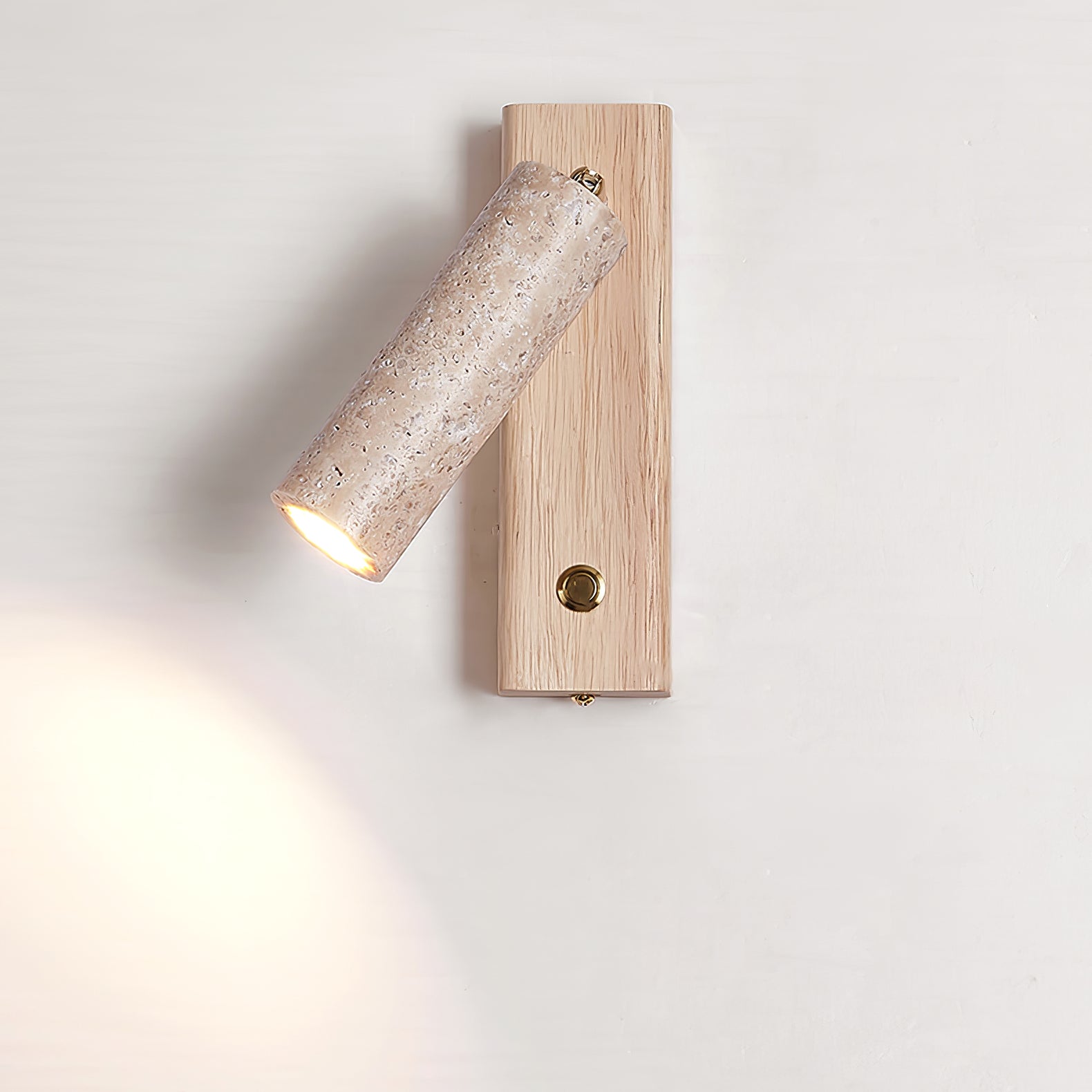 Ornoria Cylindrical Travertine Wall Light SpotLight | Fioriscas