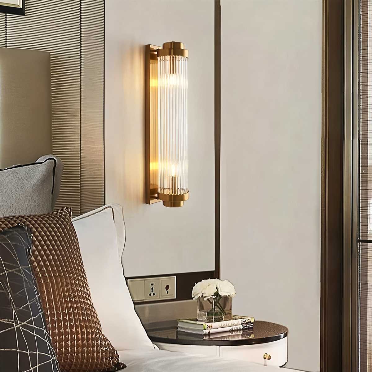 AeroCage Glass Rod Wall Sconce For Soft Ambient Illumination