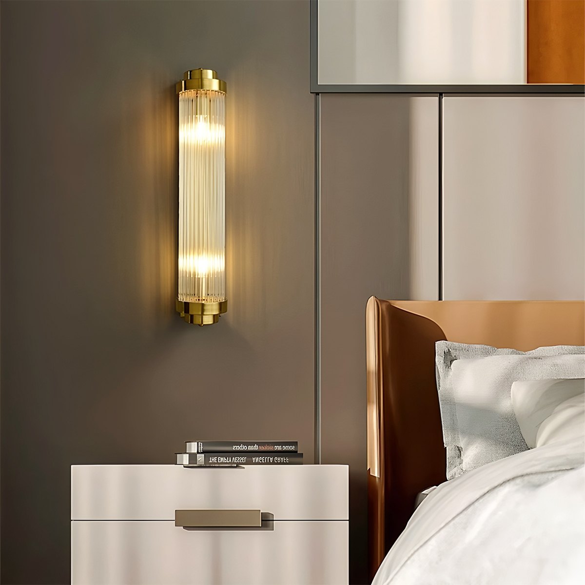 AeroCage Glass Rod Wall Sconce For Soft Ambient Illumination