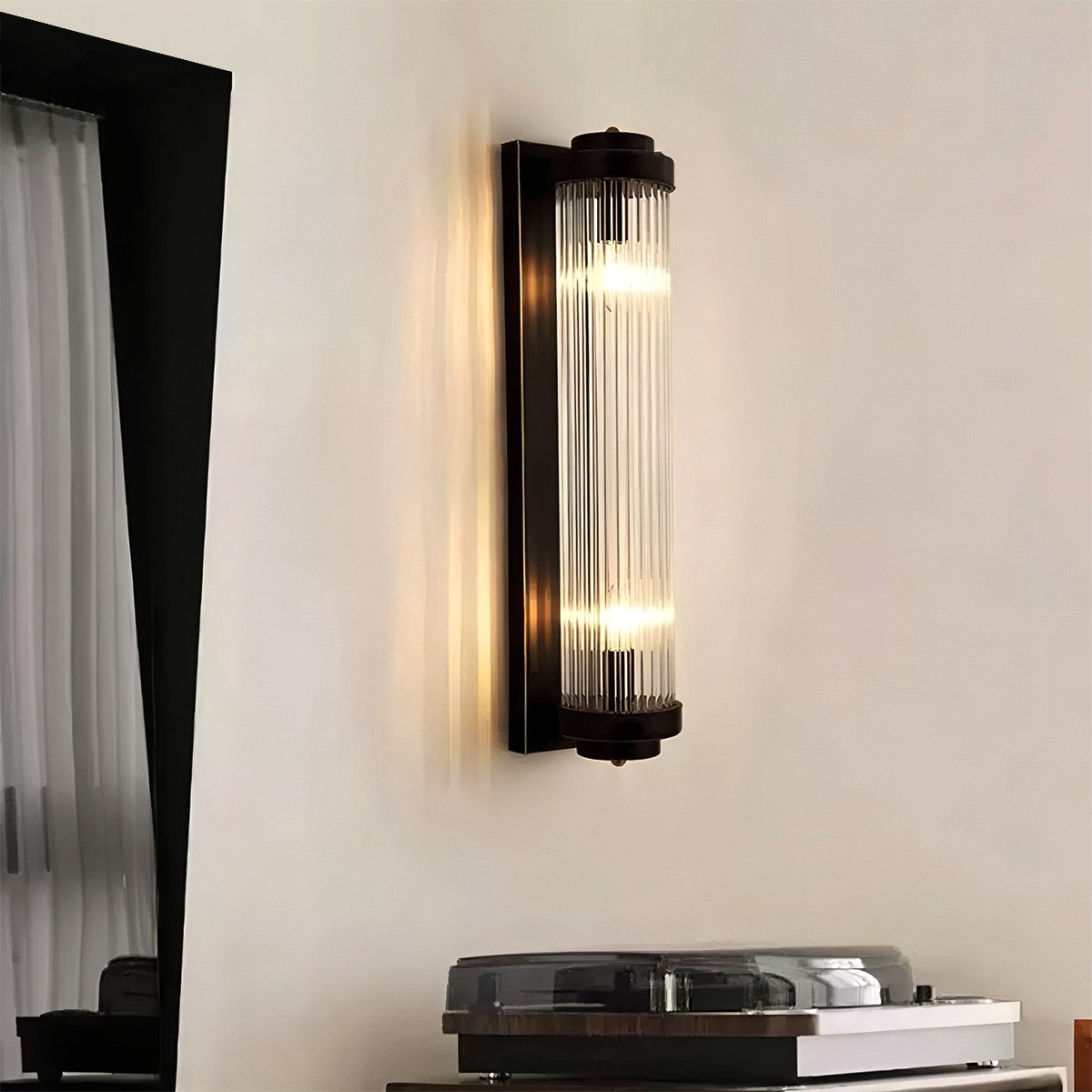 AeroCage Glass Rod Wall Sconce For Soft Ambient Illumination