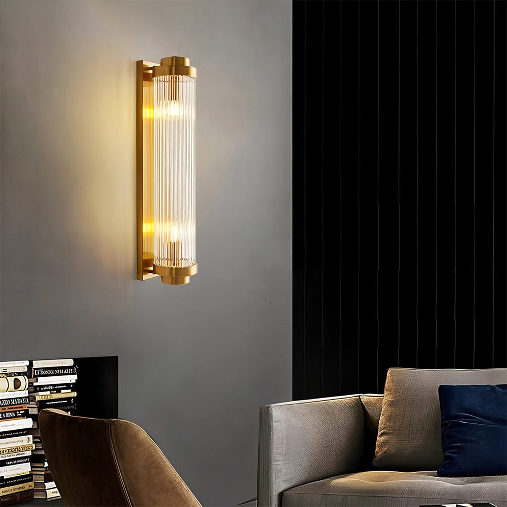 AeroCage Glass Rod Wall Sconce For Soft Ambient Illumination