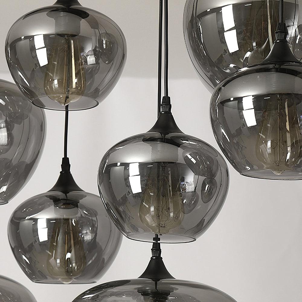 June Minimalist Bottle Glass Pendant Light Smoke Gray | Fioriscas