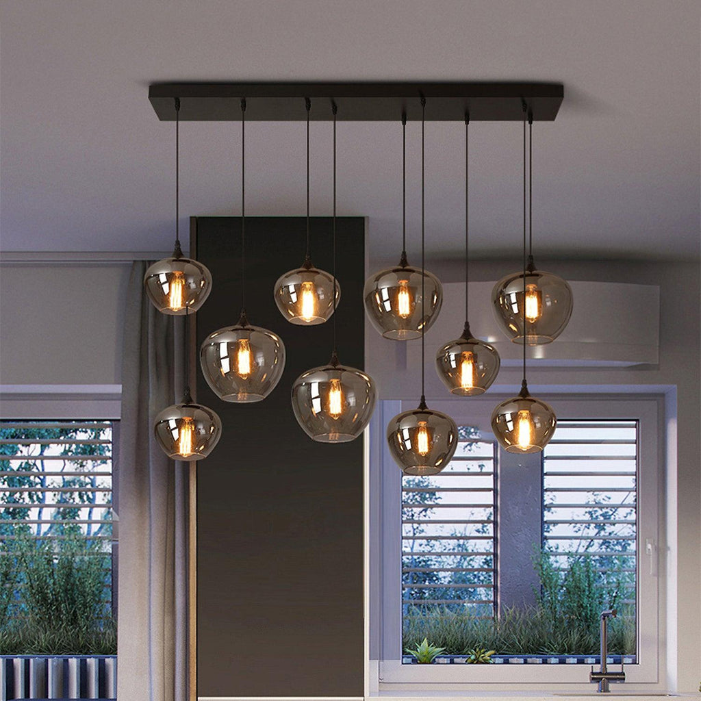 June Minimalist Bottle Glass Pendant Light Smoke Gray | Fioriscas