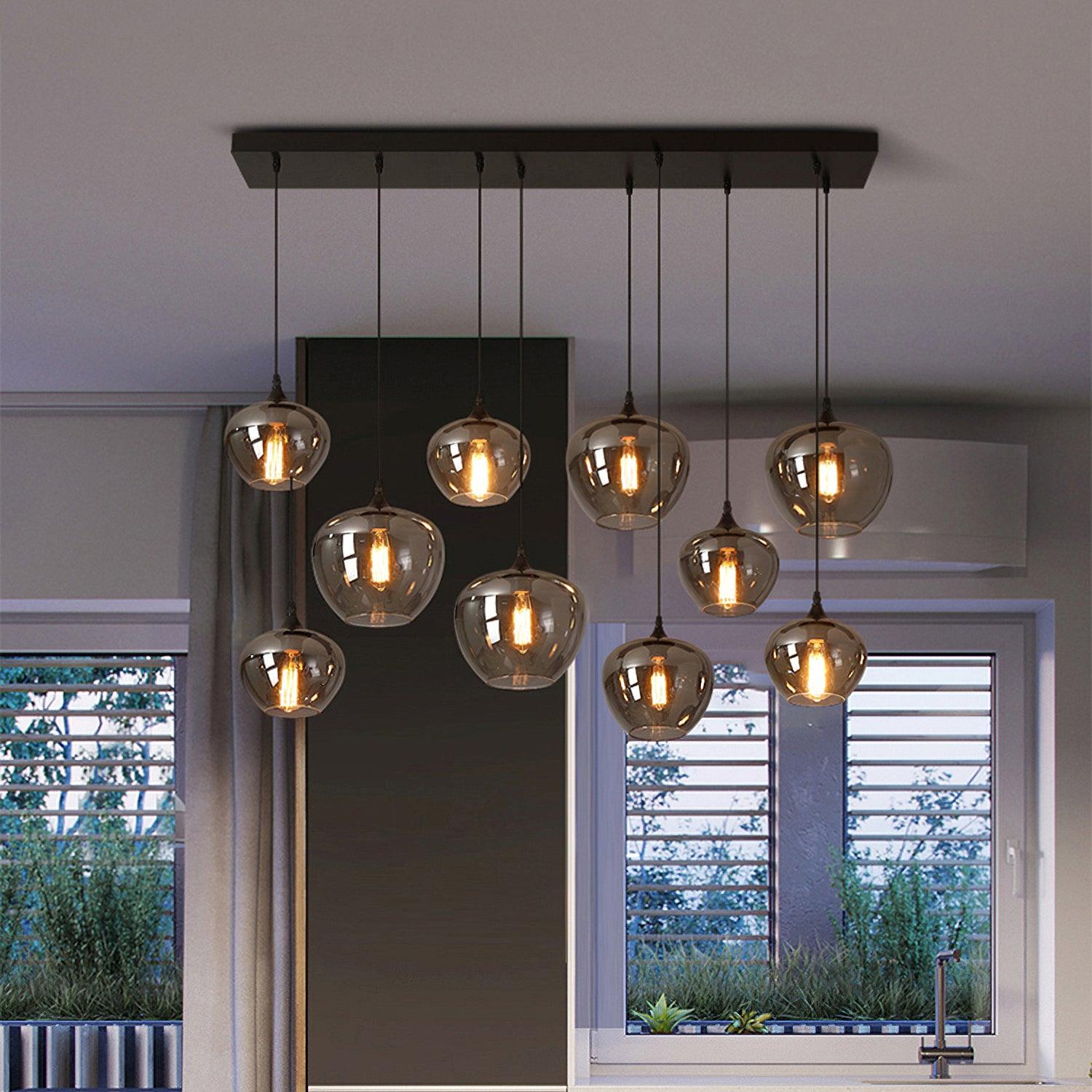 June Minimalist Bottle Glass Pendant Light Smoke Gray | Fioriscas