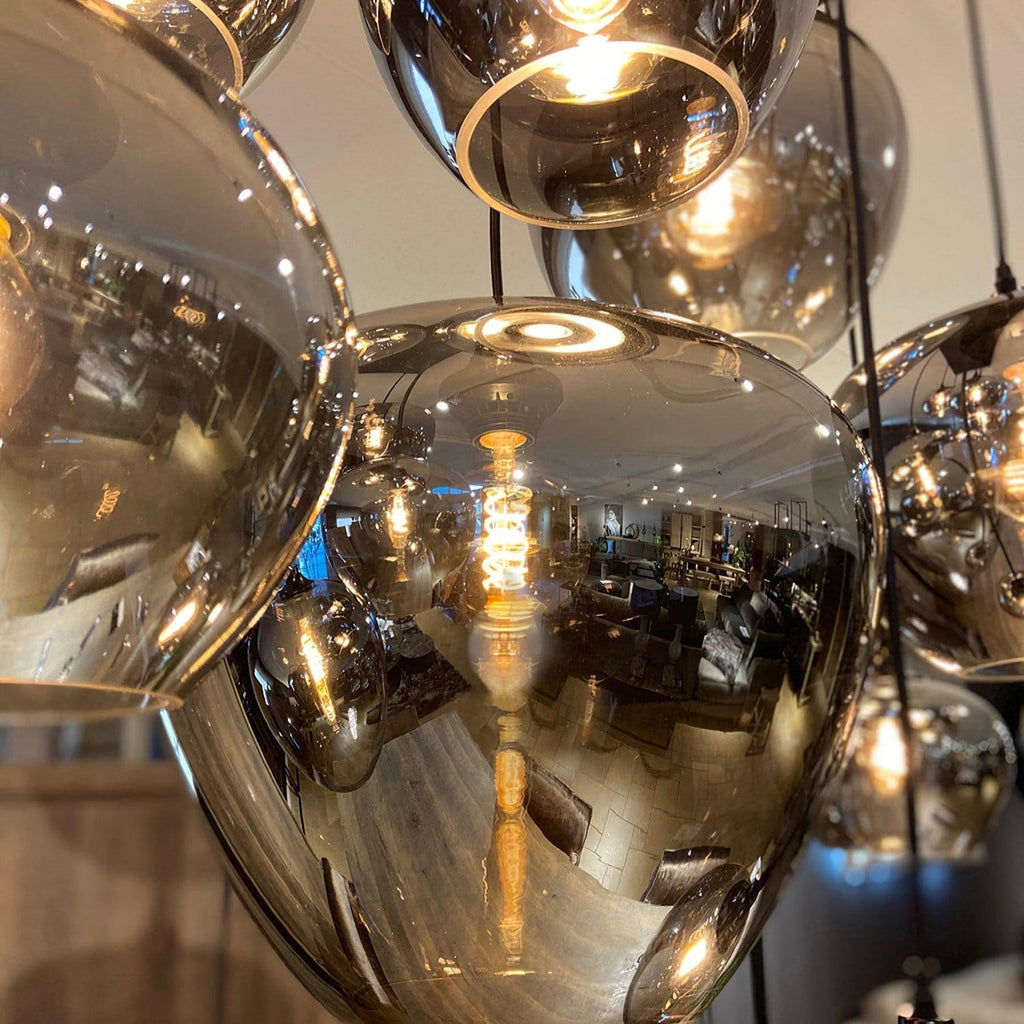June Minimalist Bottle Glass Pendant Light Smoke Gray | Fioriscas